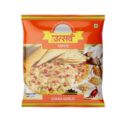 UTSAV CHANA GARLIC PAPAD 150GM