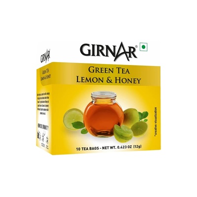 GIRNAR LEMON & HONEY GREEN TEA 1.2GMX10S TEA BAGS