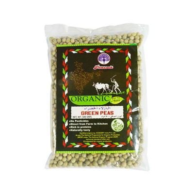 ORGANIC GREEN PEAS 500GM