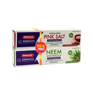 SIDDHAYU TOOTHPASTE PINK SALT NEEM BABOOL 150G TWIN PACK SPL PRICE