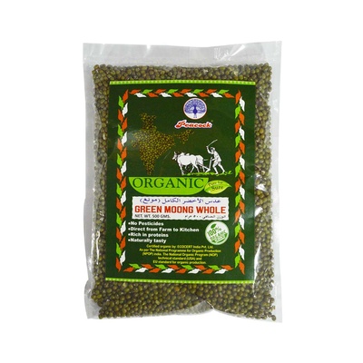 ORGANIC GREEN MOONG WHL 500GM
