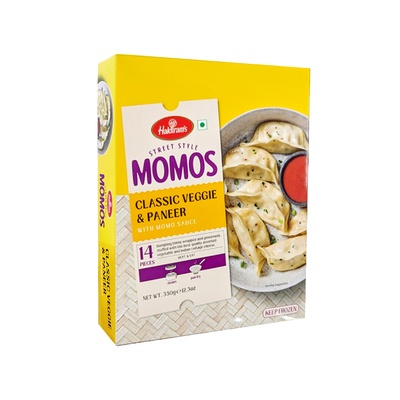 HALDIRAMS CLASSIC VEGGIE AND PANEER MOMOS 350GM