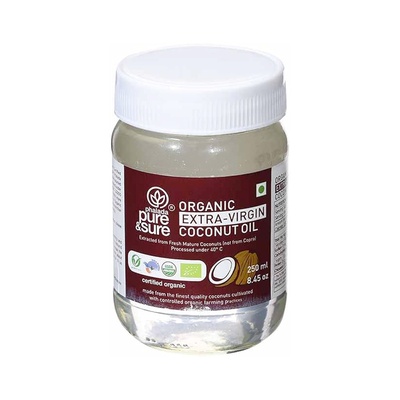 ORG PURE AND SURE E V COCONUT OIL 250ML