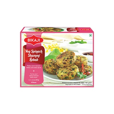 BIKAJI VEG SPINACH SHAMMI KEBAB 240X12 FZ