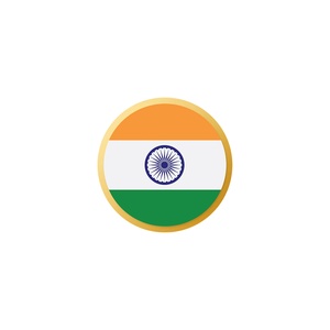 INDIA BADGE ROUND GOLDEN (METAL)
