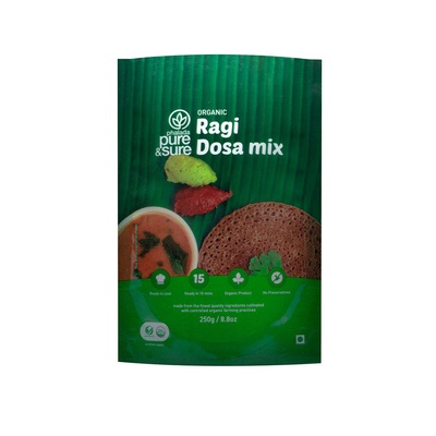 PURE AND SURE ORGANIC RAGI DOSA MIX250GM