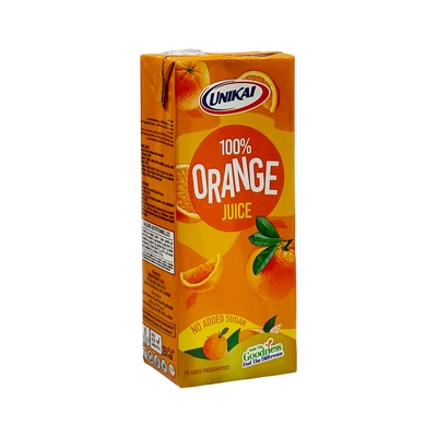 UNIKAI UHT ORANGE JUICE NO SUGAR 250 ML