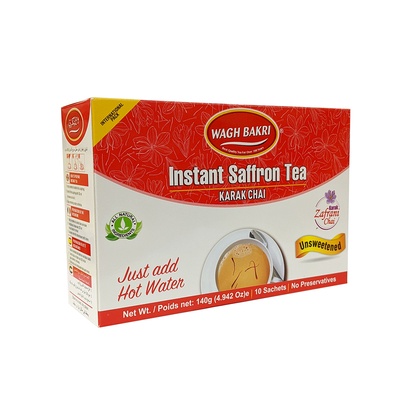 WAGH BAKRI UNSWEETENED SAFFRON INST TEA PREMIX 140GM
