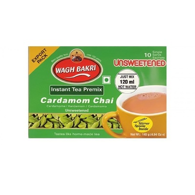 WAGH BAKRI UNSWEETENED CARDA INST TEA PREM 140GM