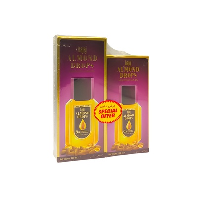 BAJAJ ALMOND DROP HAIR OIL(1 PACK=200+100ML)1 PACK