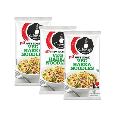 CHING`S JUST SOAK VEG HAKKA NOODLES 140G 2+1