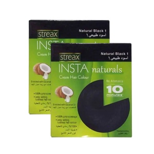 STREAX INSTA CREAM HAIR COLOR NATURAL BLACK 15ML BUY (1+1)