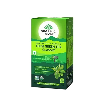 ORG IND TULSI GREEN TEA CLASSIC TB 25S