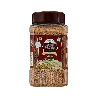 PATANJALI BROWN BASMATI RICE 1 KG JAR