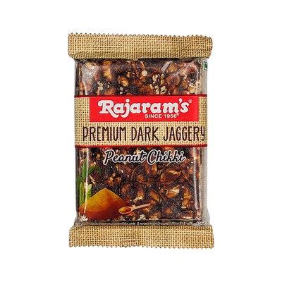 RAJARAMS PREMIUM DARK JAGGERY PEANUT CHIKKI 100 GM