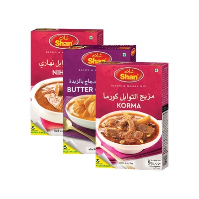 SHAN BUTTER CHICKEN+NIHARICURRY+KORMA CURRY