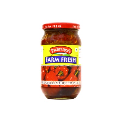PACHRANGAS FARM FRESH RED CHILLI STUFFED PICKLE-300 GM
