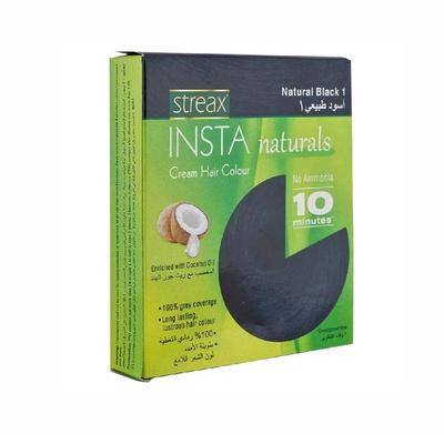 STREAX INSTA CRM HAIR COLOUR NATURAL BLACK 15ML