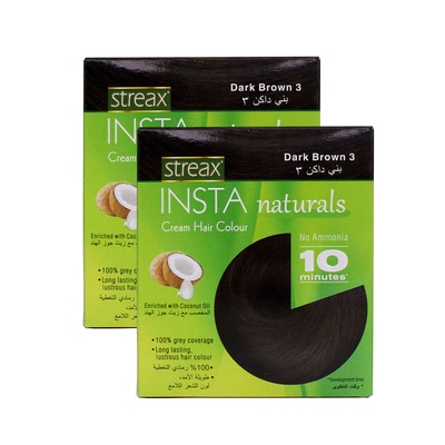 STREAX INSTA CREAM HAIR COLOUR DARK BROWN 15ML BUY (1+1)