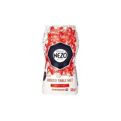 NEZO IODIZED SALT SHAKER RES 125GM