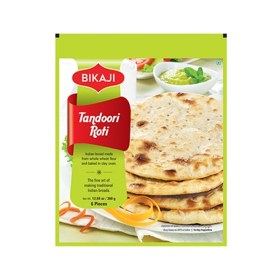 BIKAJI TANDOORI ROTI 6 PIECE 360X12 FZ