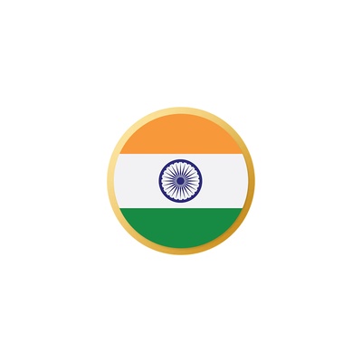 INDIA BADGE ROUND GOLDEN (METAL)